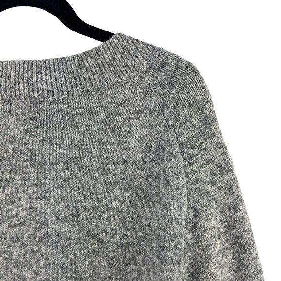 a new day Women's V-Neck Sweater Gray Cotton/Acrylic Blend Size L - Picture 4 of 5